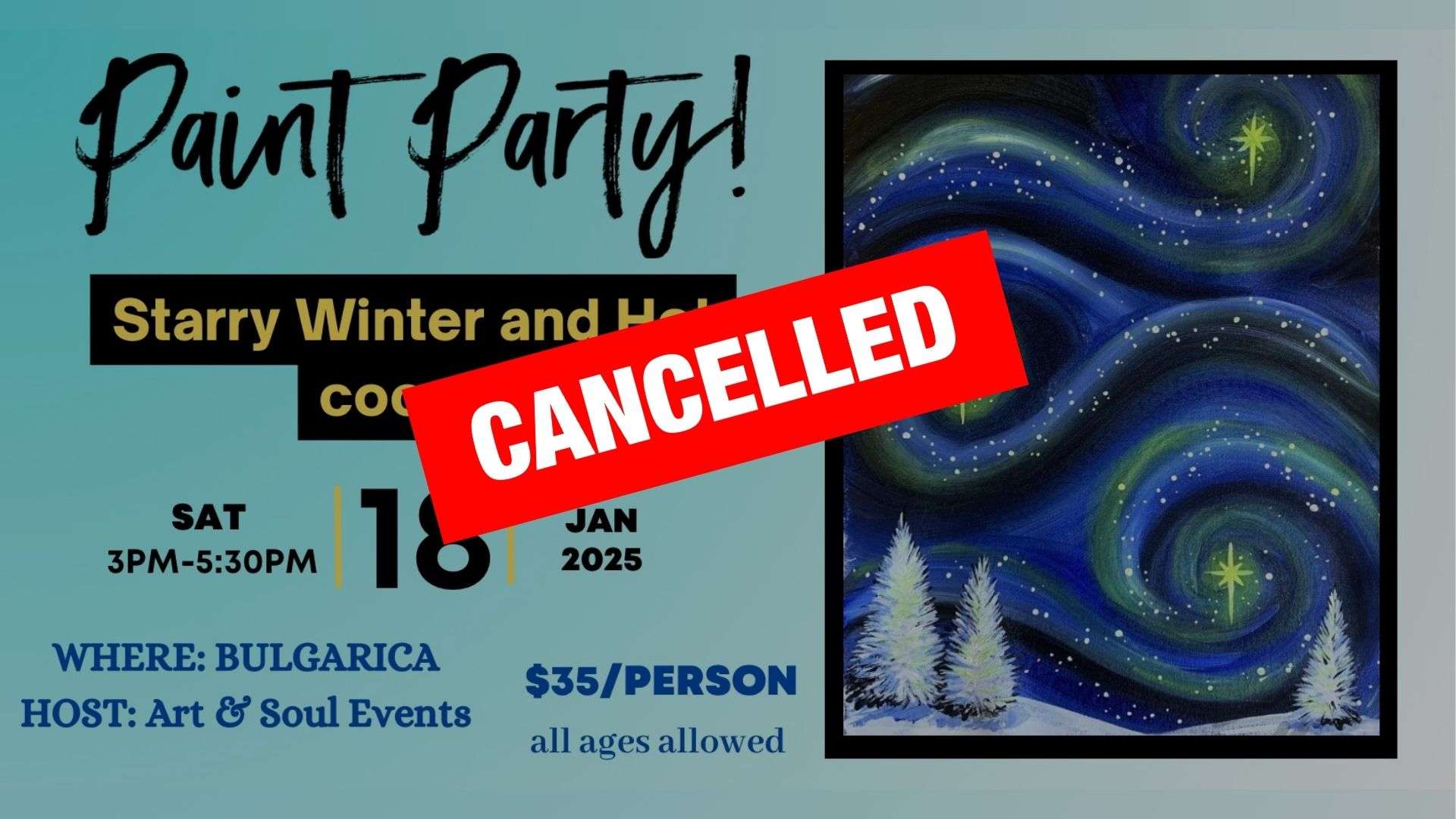 Starry Winter with Hot Cocoa Paint Party - Bulgarica