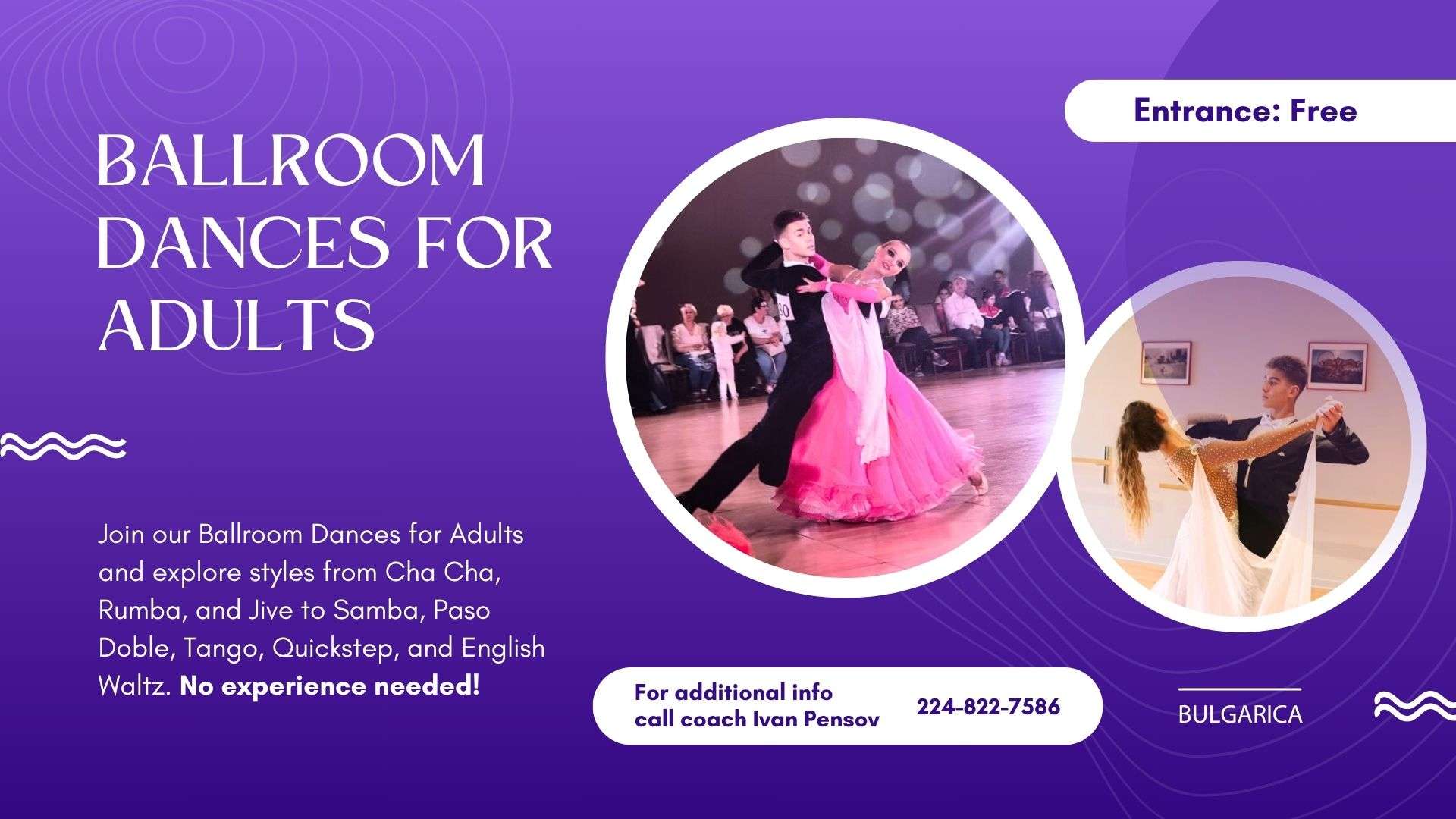 Ballroom Dances for Adults Free Class - Bulgarica Center