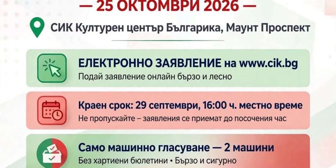 2026 Presidential and Vice Presidential Elections – Polling Station at the Cultural Center Bulgarica, Mount Prospect